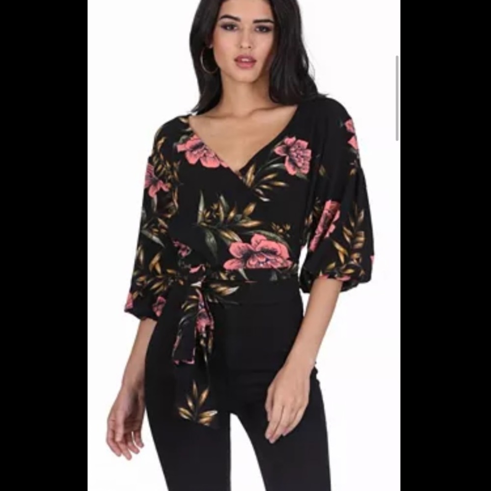 AX Paris Floral Wrap Top
